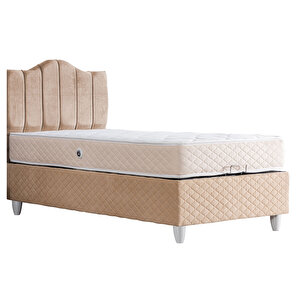 Trend Çift Kişilik Baza Başlık Letto Yatak Seti Bej