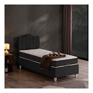 Trend Tek Kişilik Baza Başlık Letto Yatak Seti Antrasit