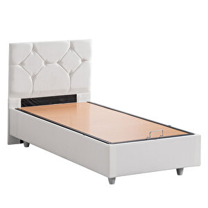 Glamis Tek Kişilik Baza Başlık Letto Yatak Seti Beyaz