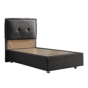 Vectra Tek Kişilik Baza Başlık Deluxe Yatak Seti Antrasit 90x190 cm