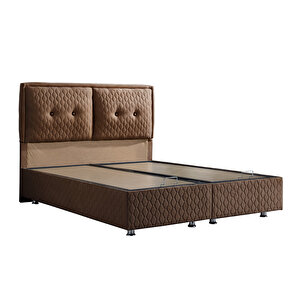 Vectra Çift Kişilik Baza Başlık Deluxe Yatak Seti Açık Kahve 180x200 cm