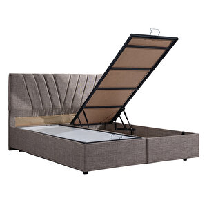 Fersa Çift Kişilik Baza Başlık Orthosoft Yatak Seti, Kahverengi 160x200 cm