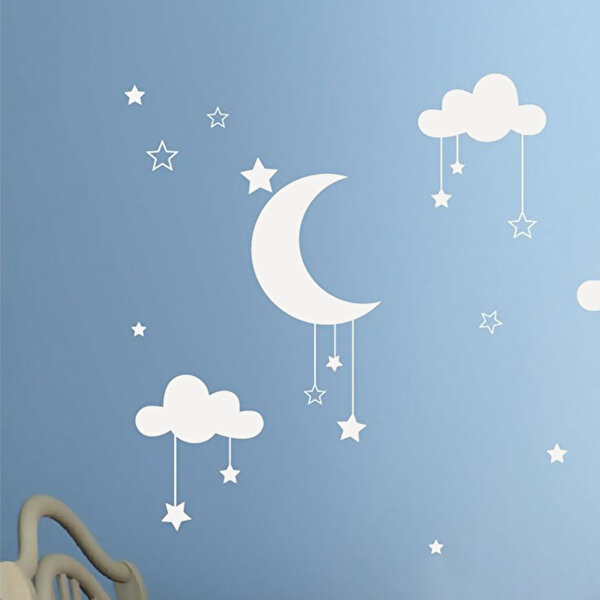 Tusador Tilki Dünyası Ay Yıldız Bulutlar Bebek Ve Odası Sticker Tilki/74974