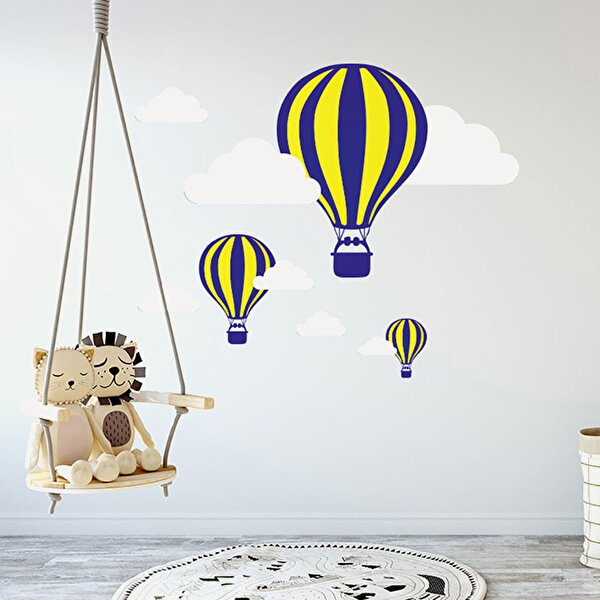Tusador Tilki Dünyası Uçan Balon Sarı Lacivert Taraftar Bebek Ve Çocuk Odası Sticker Tilki/74822