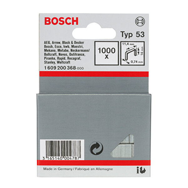 Bosch
    Zımba Teli Tip 53 11,4*0,74*14 mm