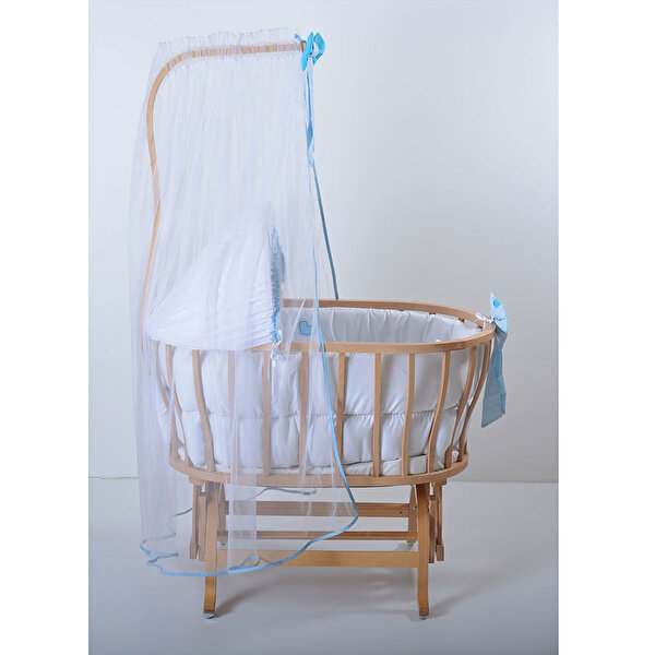 Bedding Heyner
    Ahşap Organik Anne Yanı Lüx Sepet Beşik - Bebek Odası Mini Bebek Beşiği Mavi_2