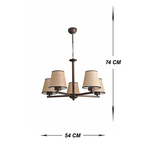 Elegant 5 li Kahverengi Avize_3
