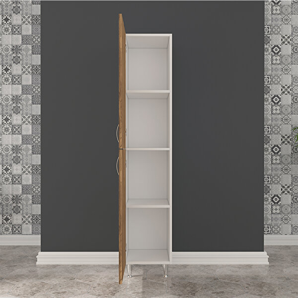 Banos
    Metal Ayaklı 2 Kapaklı 165 x 35 cm Banyo Boy Dolabı BD1 Tesbih Cevizi_2