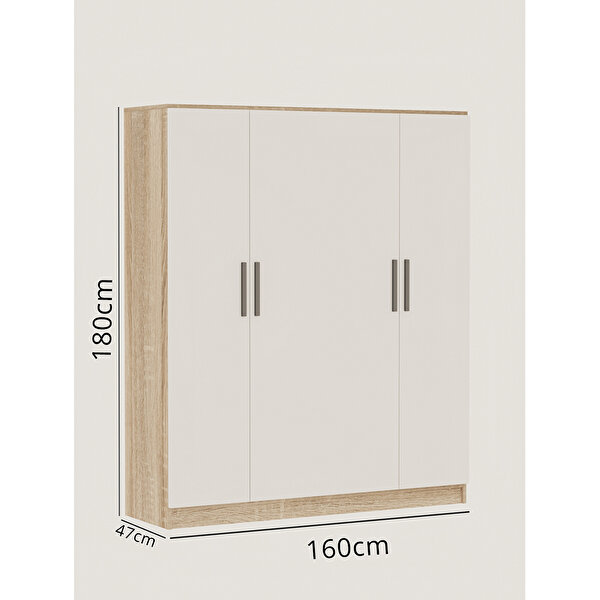 Aeka
    Milano Beyaz 4 Kapaklı Gardırop AE-1059_3