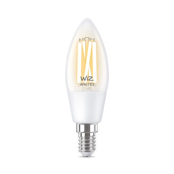 Philips
    WiZ Wi-Fi BLE Filament Şeffaf Cam Beyaz Ambiyans 2700K-6500K  4,9 - 40W C35 E14 İnce Duy 1PF/6 Akıllık Ampul
