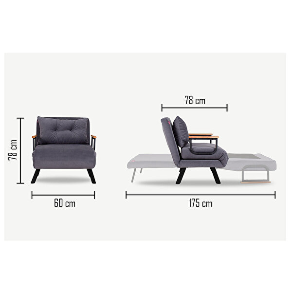 Futon
    Pafu Sando Tekli Katlanır Pedli Yataklı Koltuk Gri_5