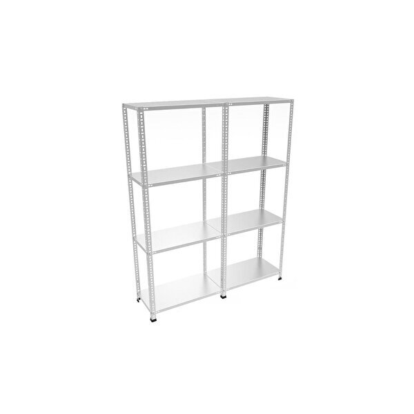 Rafburada 4 Katlı Duble Galvaniz Çelik Raf.depo arşiv dosya Rafı. 200 Cm 1 00mm 31x93 cm