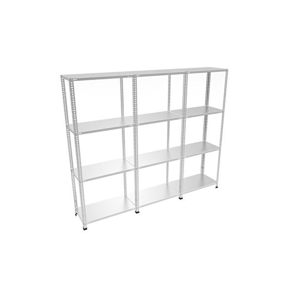 Rafburada 4 Katlı 3&#039;lü Bitişik Galvaniz Çelik Raf.depo arşiv dosya Rafı. 200 Cm 1 00mm 31x60 cm