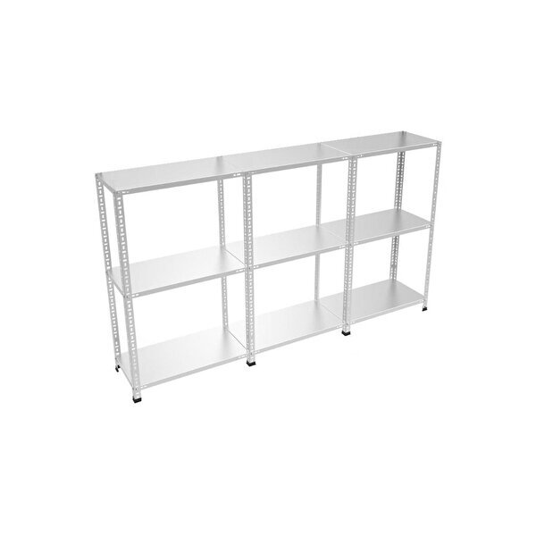Rafburada 3 Katlı 3&#039;lü Bitişik Galvaniz Çelik Raf.depo arşiv dosya Rafı. 100 Cm 43x75 cm