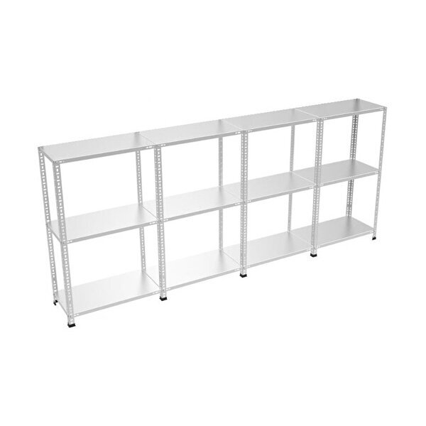 Rafburada 3 Katlı 4&#039;lü Bitişik Galvaniz Çelik Raf.depo arşiv dosya Rafı. 100 Cm 31x75 cm