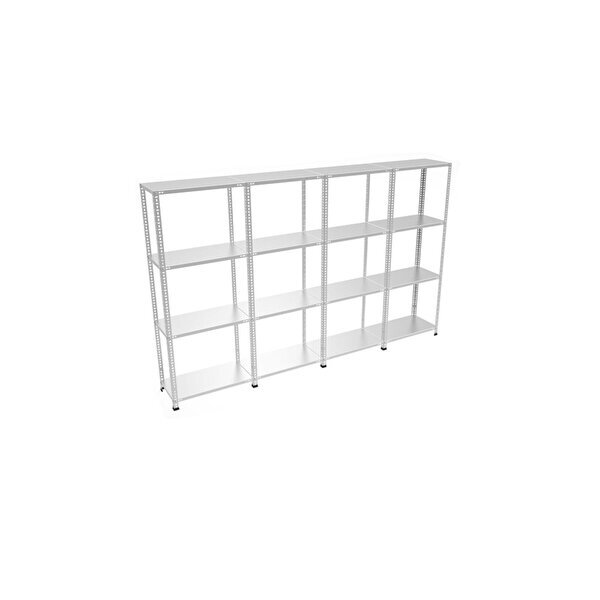 Rafburada 4 Katlı 4&#039;lü Bitişik Galvaniz Çelik Raf.depo arşiv dosya Rafı. 200 Cm 1 00mm 31x60 cm