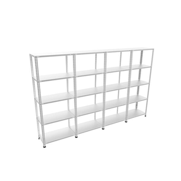 Rafburada 5 Katlı 4&#039;lü Bitişik Galvaniz Çelik Raf.depo arşiv dosya Rafı. 200 Cm 43x60 cm