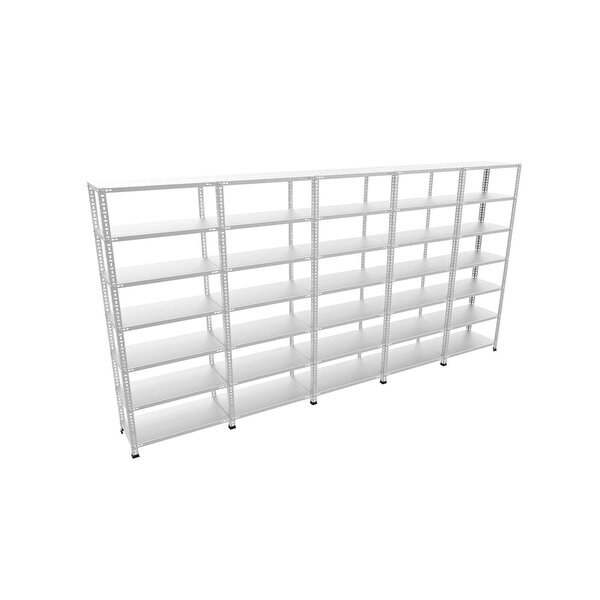 Rafburada 7 Katlı 5&#039;li Bitişik Galvaniz Çelik Raf.depo arşiv dosya Rafı. 200 Cm 1 00mm 43x60 cm