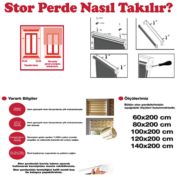 Beyaz Large Stor Perde 60x300 cm_2