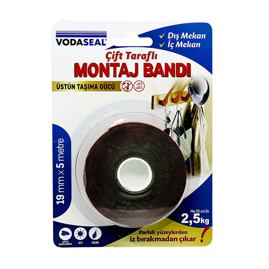 Vodaseal
    Çift Tarafli  Montaj Bandi 19mmx5mt Gri_0