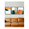 Turuncu Ve Mavi Tablo Set 30x40 Cm Siyah