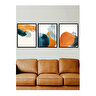 Turuncu Ve Mavi Tablo Set 30x40 Cm Natural