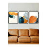 Turuncu Ve Mavi Tablo Set 40x50 Cm Siyah