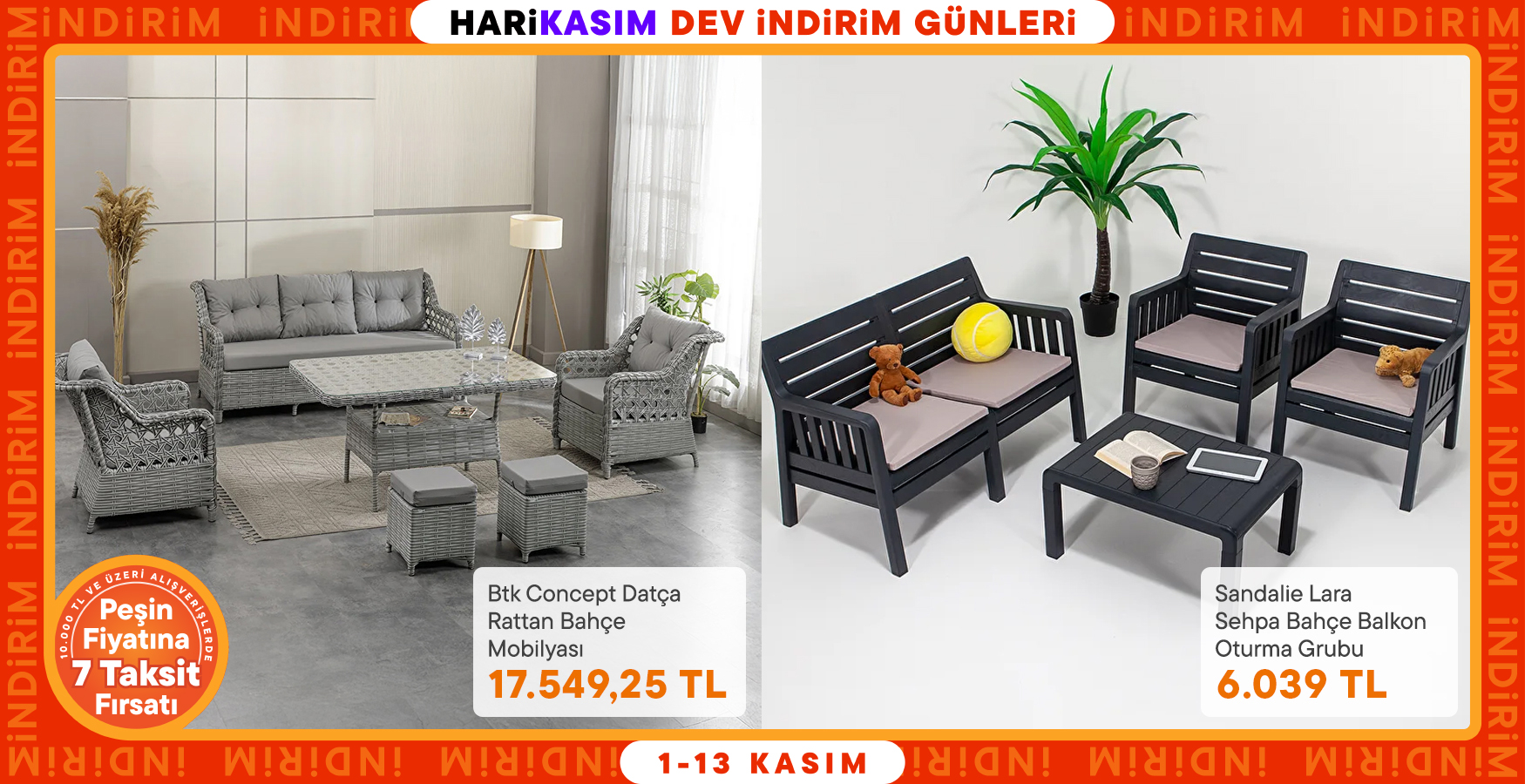 Bahçe Mobilyalarında Harika Fırsatlar!