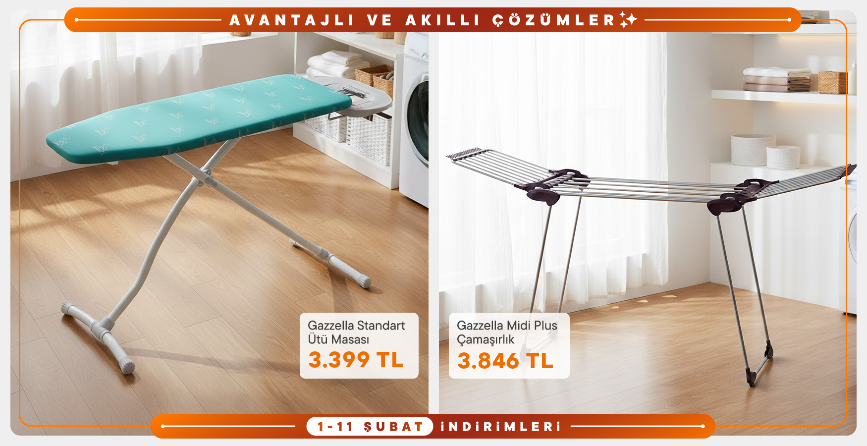 Ütü Masası ve Kurutmalıklarda Avantajlı Fiyatlar!