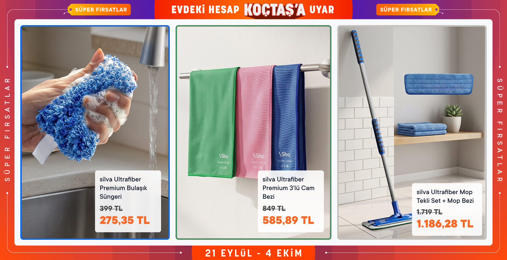 Temizlik Malzemelerinde Sepette %30 İndirim!