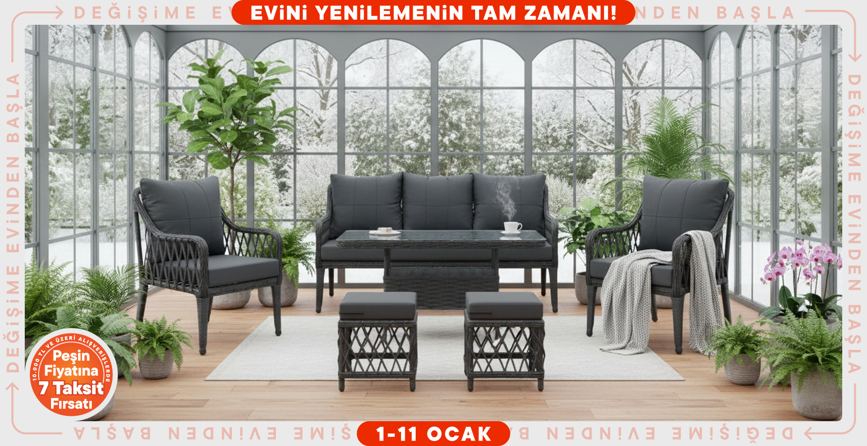 Kış Bahçene Çok Yakışacak Mobilyalarda Fırsat!