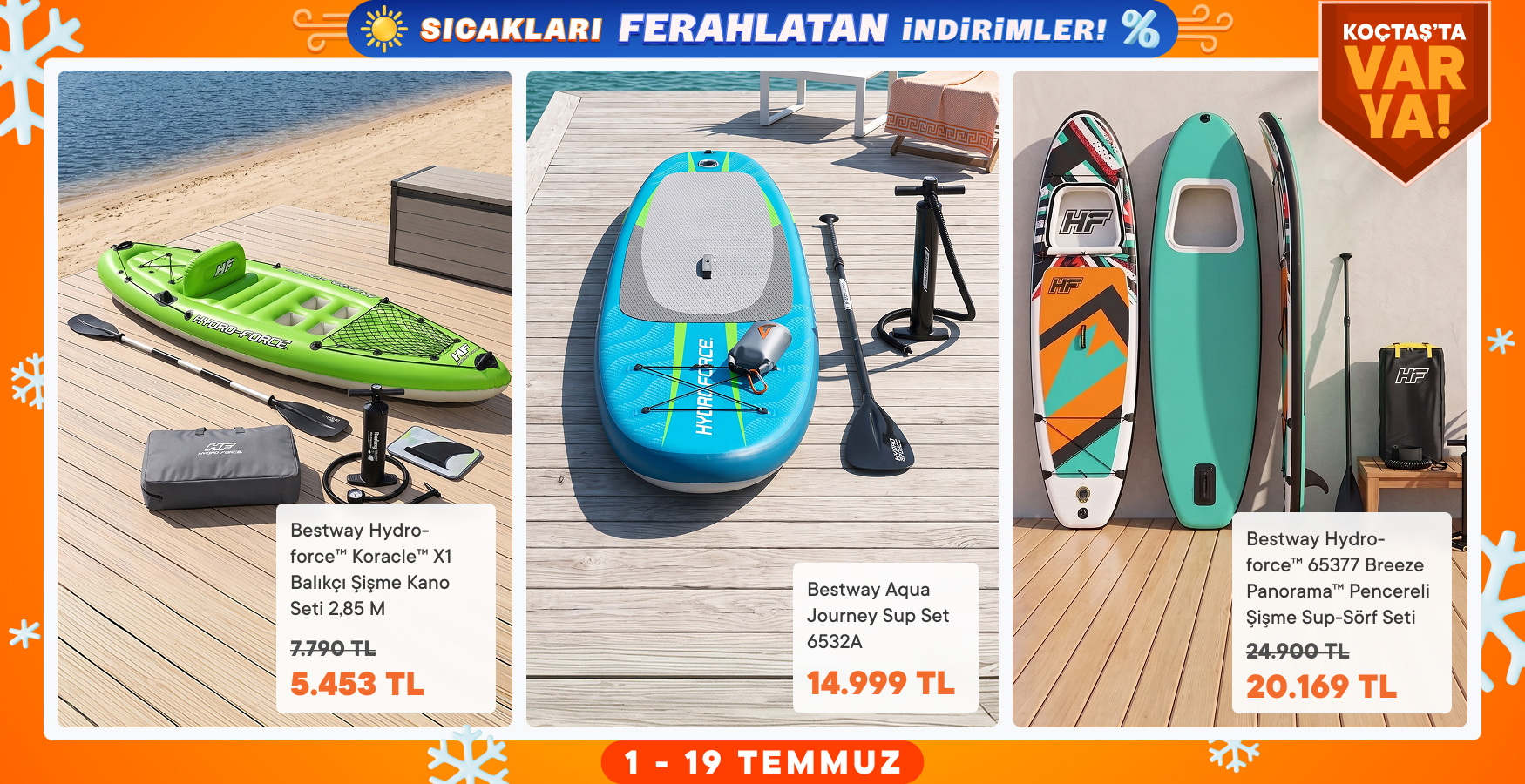Plaja Eğlence Katan Kanolar Koçtaş’ta!
